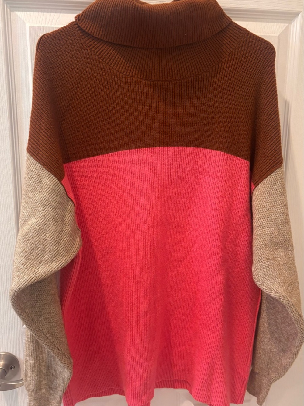 Free People Color block Oversized Cowlneck Sweater
